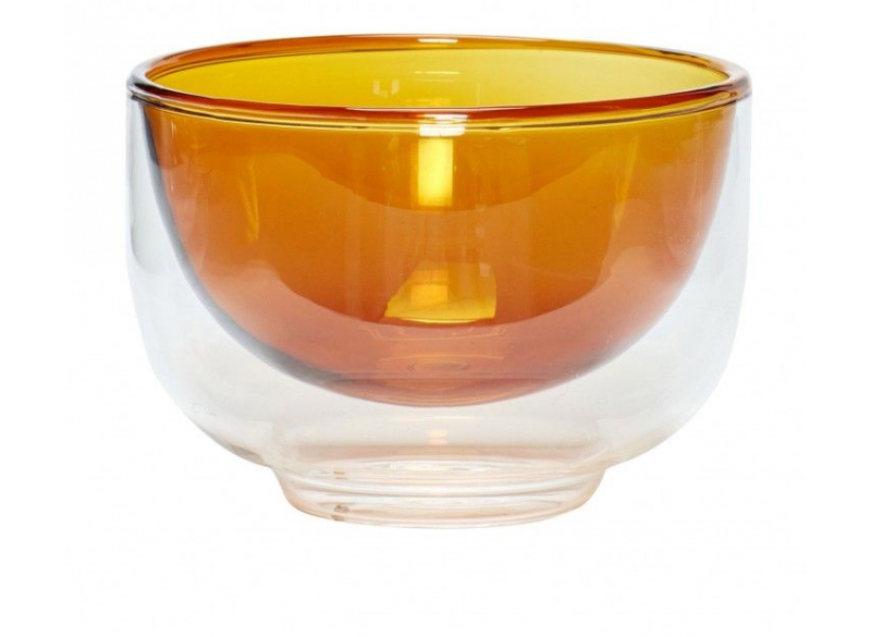 Skål Glas Klar-Amber Ø13xh9cm