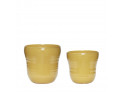 Keramik Pots in yellow - 2pc