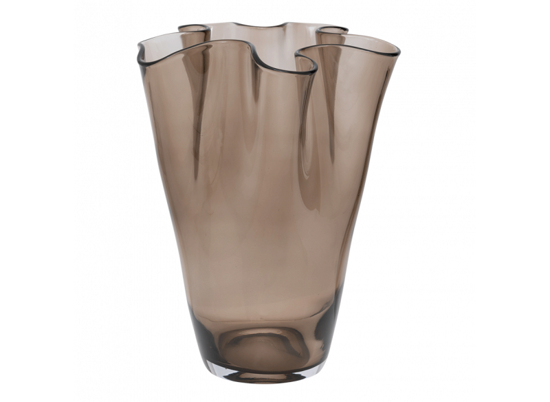 Vase Waves glas gråbrun