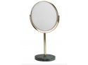 Makeup mirror on green marble base H34
