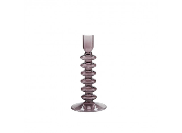 Candlestick Glass Purple H18,5cm