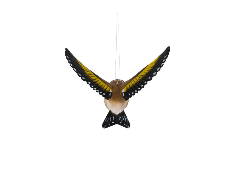 Deko bird flying gold finke