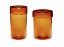 Storrage Glass 2pc w lid in Amber