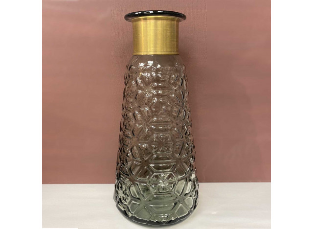 Vase Molly Tall Glass-Brass