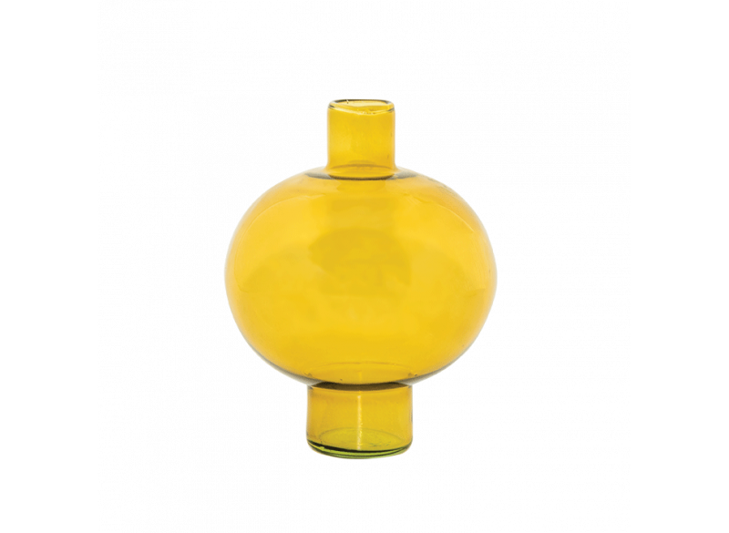 Vase Glass Round Amber