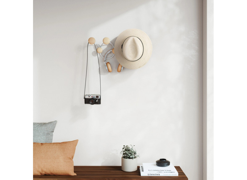 Wall Hook Dotsy 7 hook White-Nature