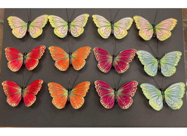 Butterflies w clip 12-pc