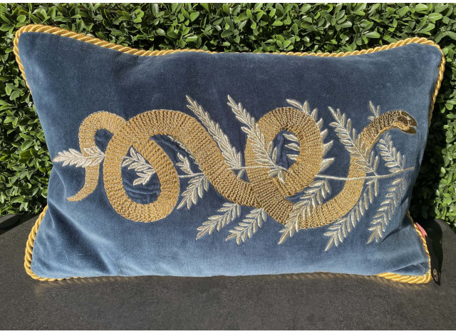 Pillow Elegant Snake blue 30x50