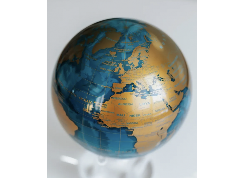 Moving Globe Blue-Gold
