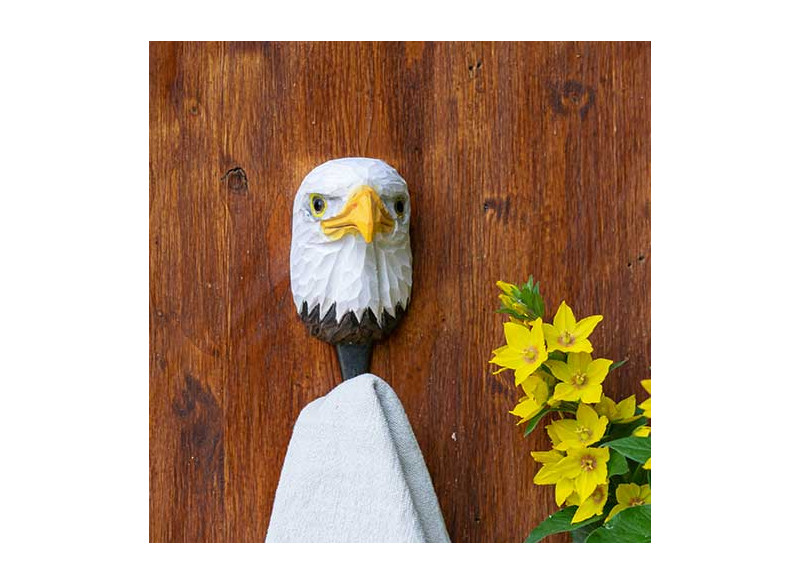 Wildlife Garden Hand Carved Animal Hook - Bald Eagle – Elenfhant