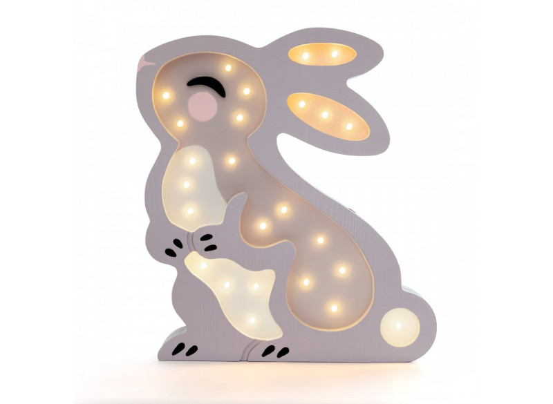 Childrens Night Lamp Rabbit Grey