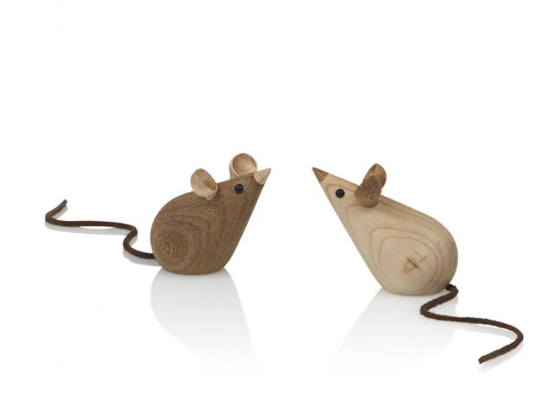 Mice in oak and smoked oak - 2pc