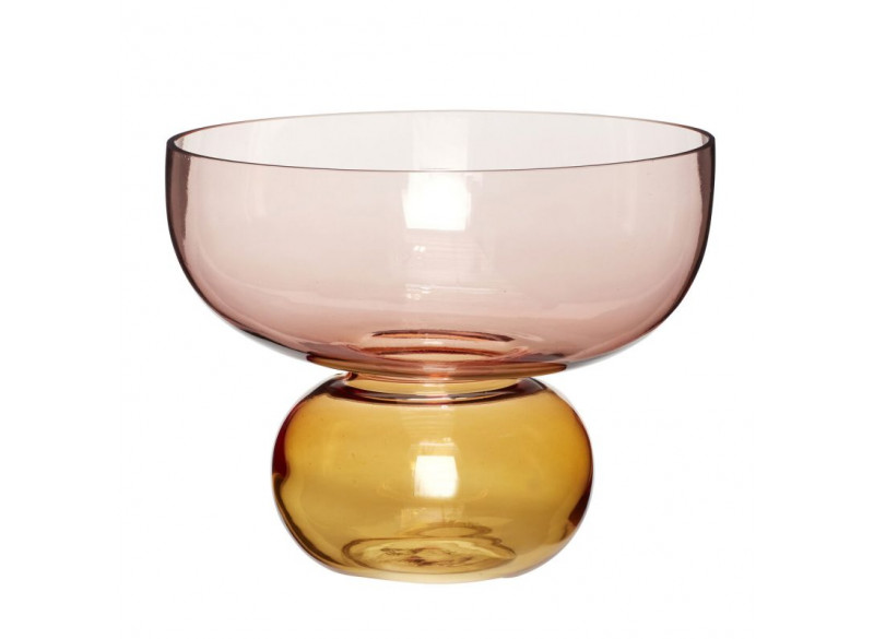 Glass Vase - pink and amber