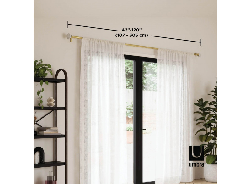 Curtain Rod Brass Pleat 107-305cm