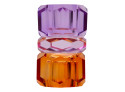 Crystal candle holder Violet-Pink-Amber