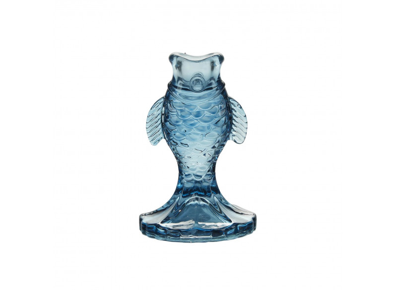 Lysestage Fisk Glas - Blå