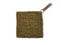 Coasters/Potholder Army wool with leather strap