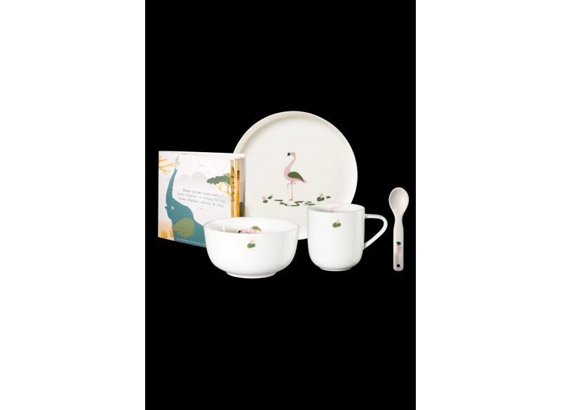 Kids tableware set - 5pc - Flamingo