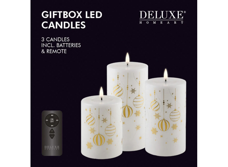 LED Candle Guld Print Giftbox