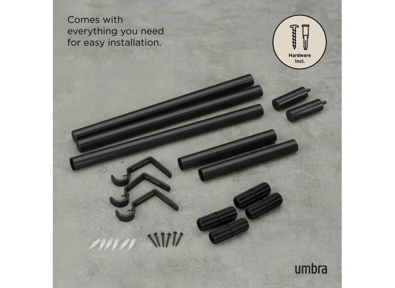 Curtain Rod Zen Black Metal 81-325cm