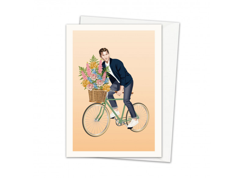 Greeting Card Bicycle with flowers