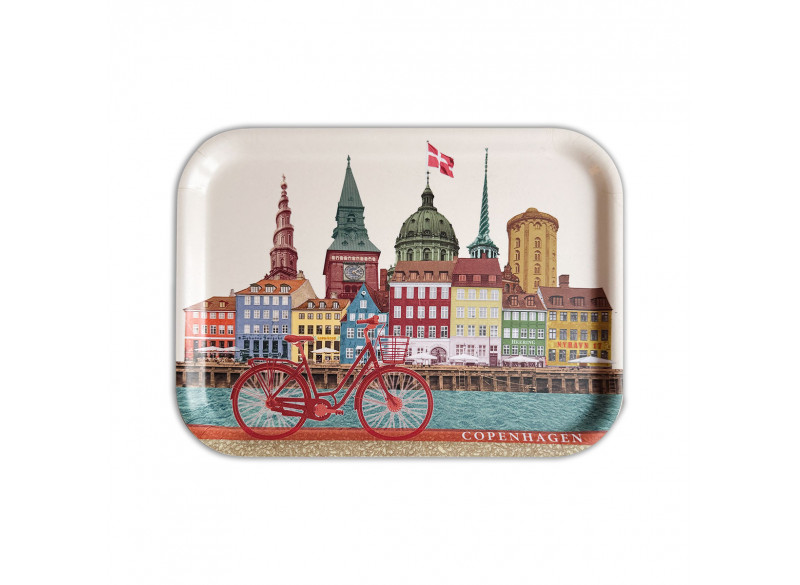 Tray Copenhagen Nyhavn, towers and bike