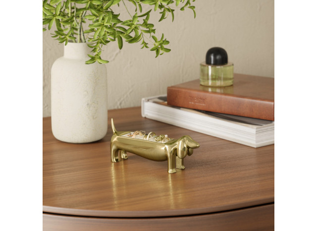 Dachsie Ring Holder Brass