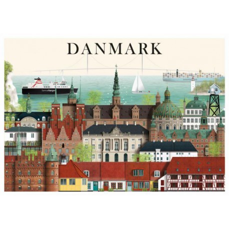 Danmark kort - 1 - A5