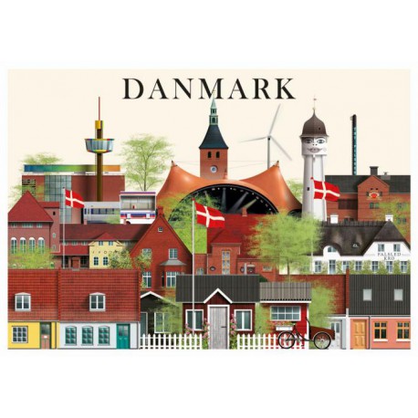 Danmark kort - 2 - A5
