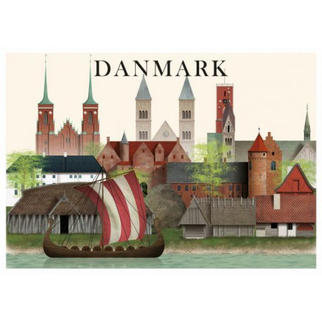 Danmark kort - 4 - A5