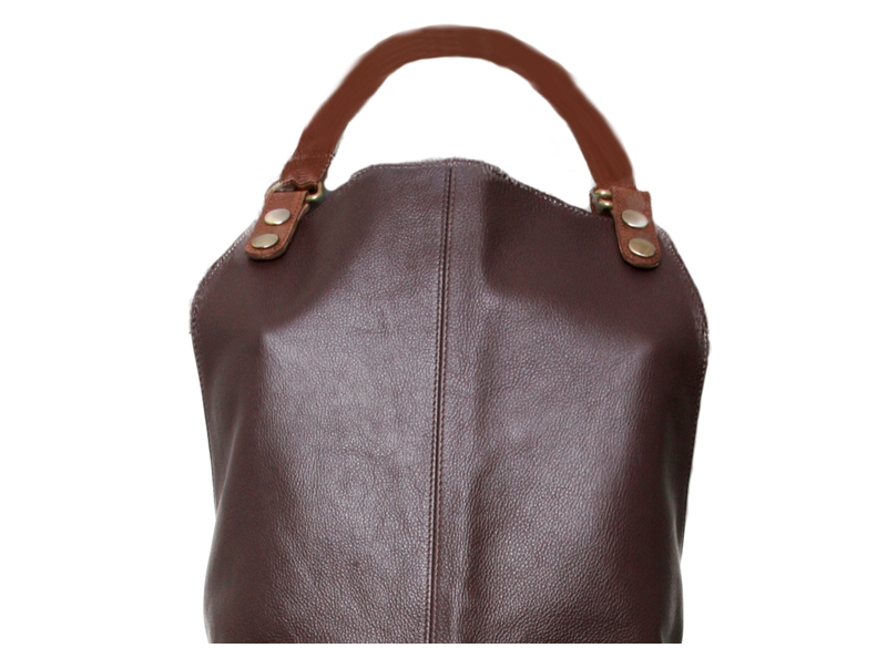 Apron in leather - color Chocolate