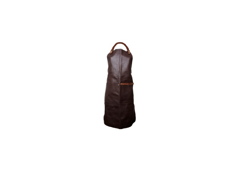 Apron in leather - color Chocolate