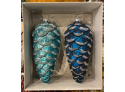 Glass Ornament spruce cone 2-pack 16 cm
