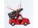Christmas glass ornament Car w tree