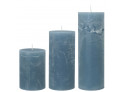 Block Candle Rustic Dusty Blue