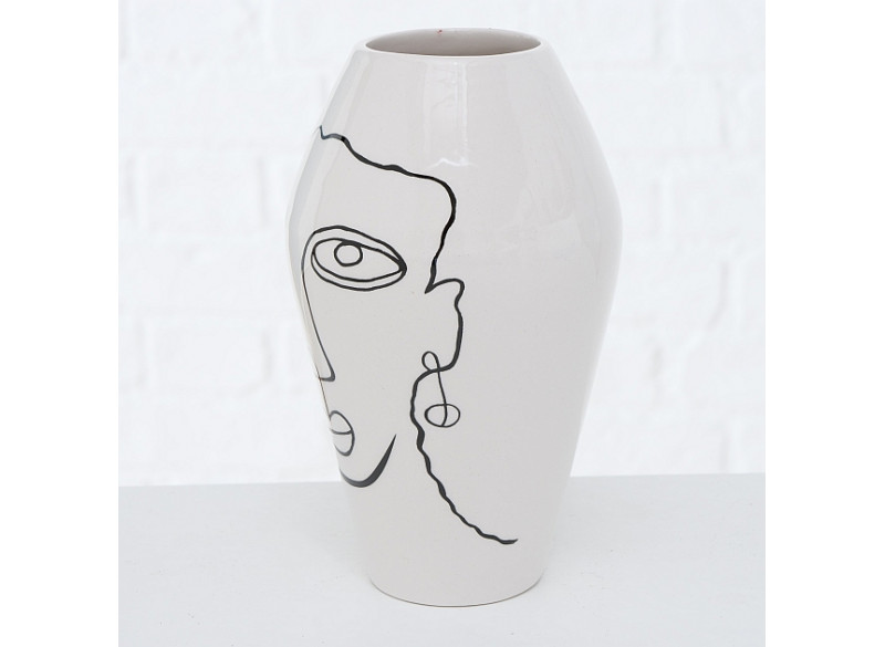 Vase Tipton H16cm SortHvid