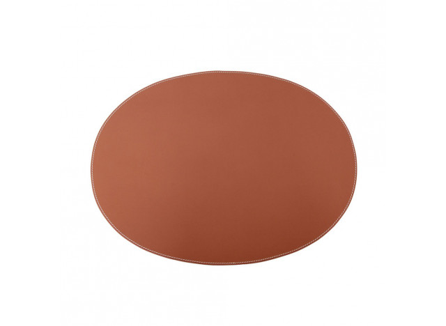 Placemat Leather Oval Cognac