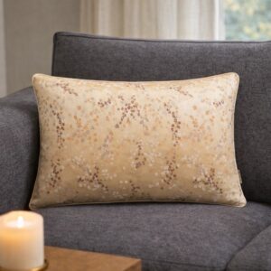 Jacquard pudebetræk med kirsebærgrene – 40×60 cm, Fudge
