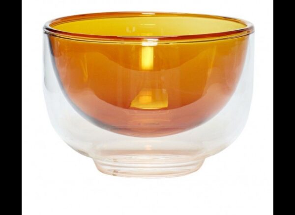 Skål Glas Klar-Amber Ø13xh9cm