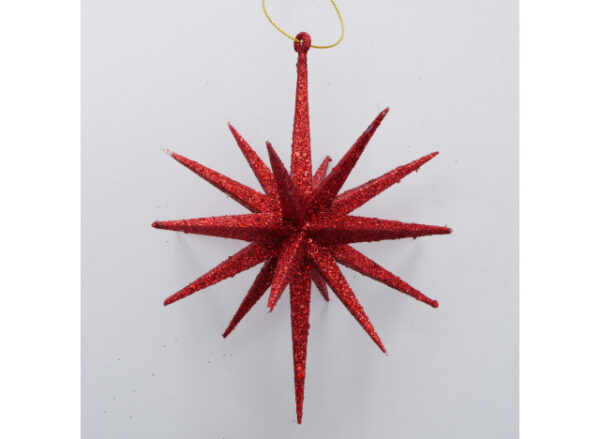 Stjerne Ornament 2-p Rød Ø15cm