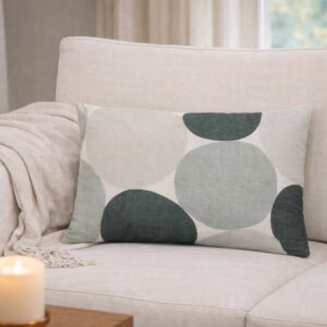 Pyntepude Dazzling Dots grøn fløjl – 60×40 cm (inkl. inderpude)