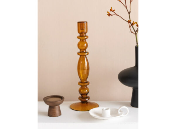 Lysestage Glas Brun H40cm - Image 2