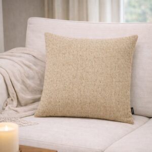 Pudebetræk Hodalen beige med struktur – 45×45 cm