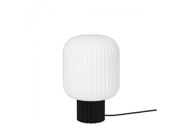 Bordlampe Lolly sort metal & opal glas