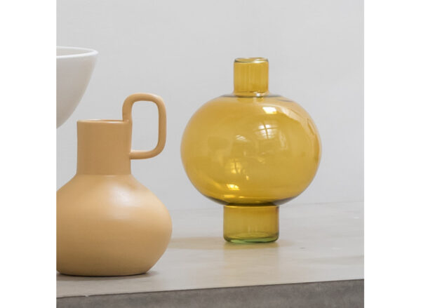 Vase Glass Rund Amber - Image 2