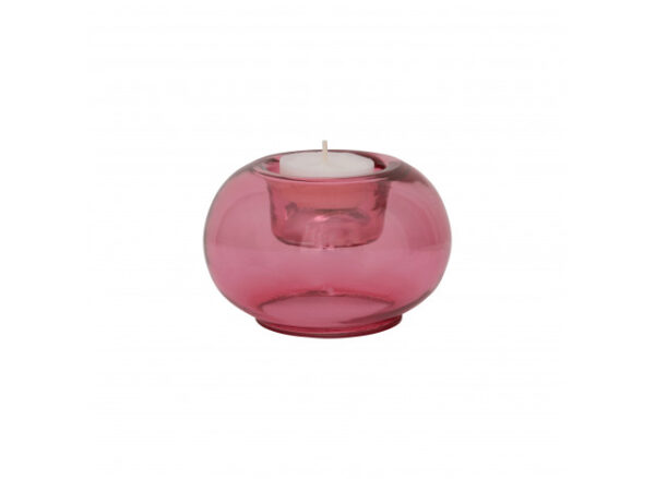 Fyrfadsstage Glas Rosa Ø10xH6