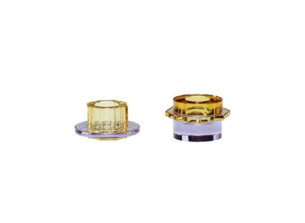 Lysestage Glas Ravgul-Lilla 2-del