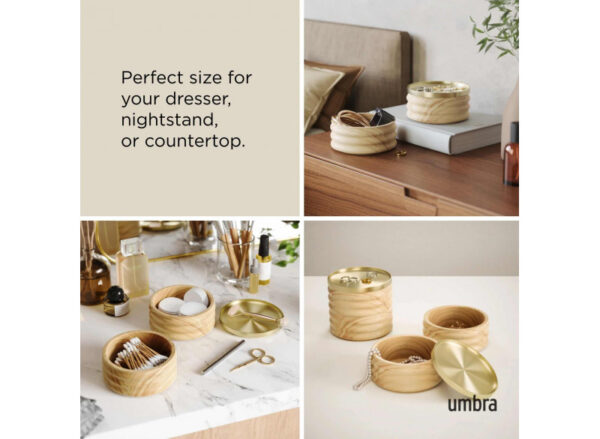 Tesora Wood Storage Box Natural-Brass - Image 2