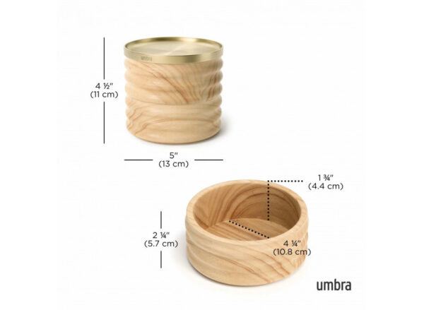 Tesora Wood Storage Box Natural-Brass - Image 3