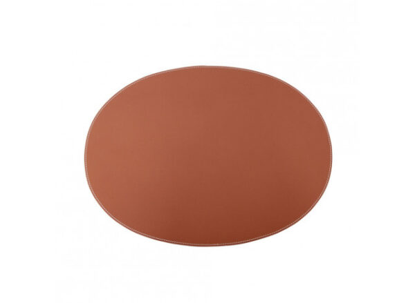 Dækkeserviet Læder Oval Cognac